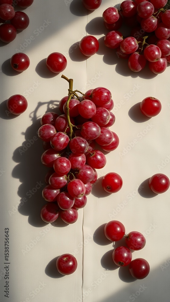 Bright Red Grapes on a Countertop Bright Red Grapes on a Countertop