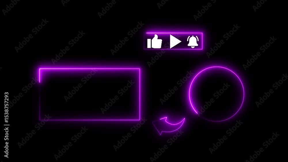 Animated YouTube Subscribe Button and Likes and Notification Button for Youtube. Subscribe like bell icon youtube button animation motion graphic.