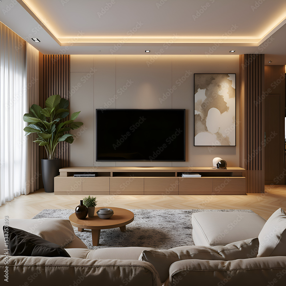 Fototapeta premium Inspiring Modern TV Unit Design Ideas to Elevate Your Living Space 