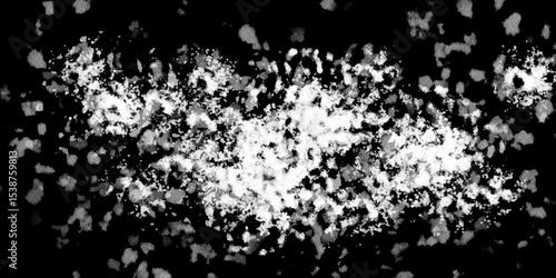 Snowflakes on dark background. white icy snowflakes isolated on black background, natural background. white crystalline powder on a black background. sugar dust. texture, pattern and clipping.