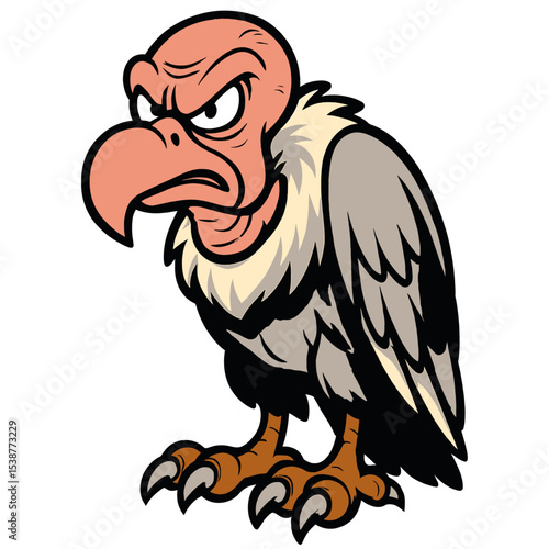 Cartoon Vulture with an Angry Expression