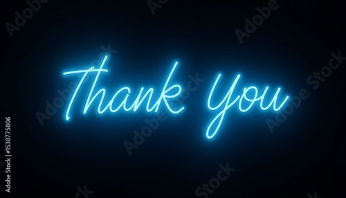 Thank You Message in Neon Blue