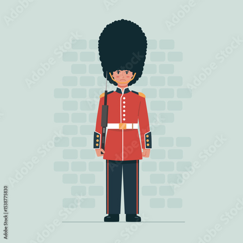 Ceremonial British guard in uniform
