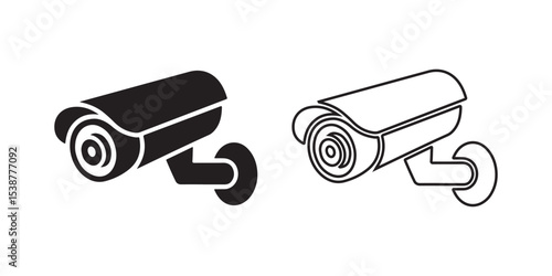 Security camera icons set isolated on white background