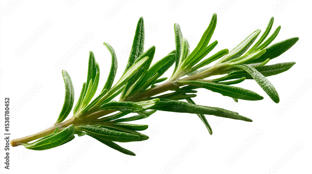 Fototapeta premium Fresh Green Rosemary Sprig Isolated White Background 2