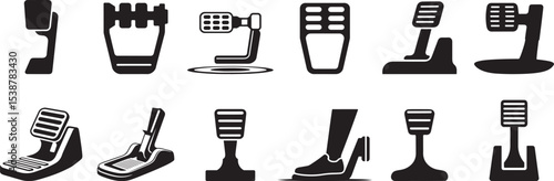 Car pedals set automotive parts icons vector illustration. eps-10