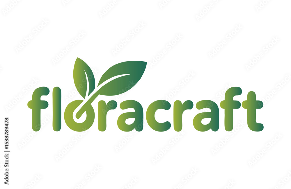 Fototapeta premium FloraCraft logo, showcasing a vibrant green brand identity.
