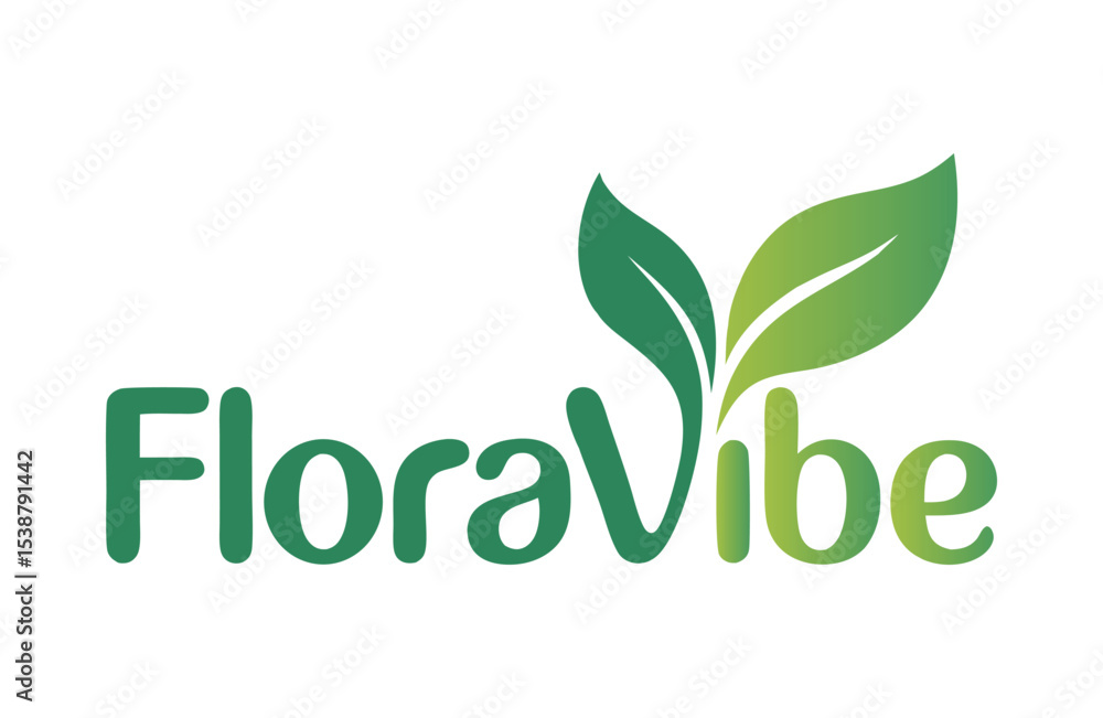 Fototapeta premium Floravibe logo, showcasing a healthy and vibrant brand identity.