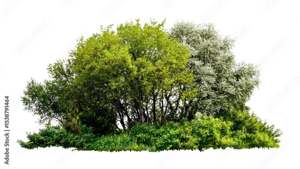 Obraz premium PNG Group of different trees background outdoors nature.