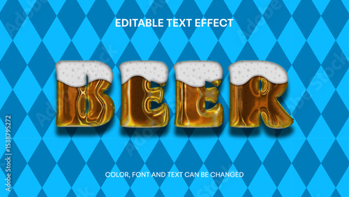 beer mug editable text effect. oktoberfest editable text effect