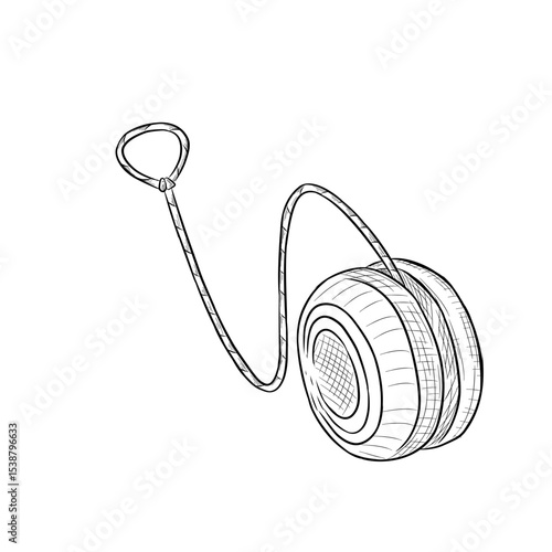 Yo-yo vector sketch line art hand drawn illustration 
