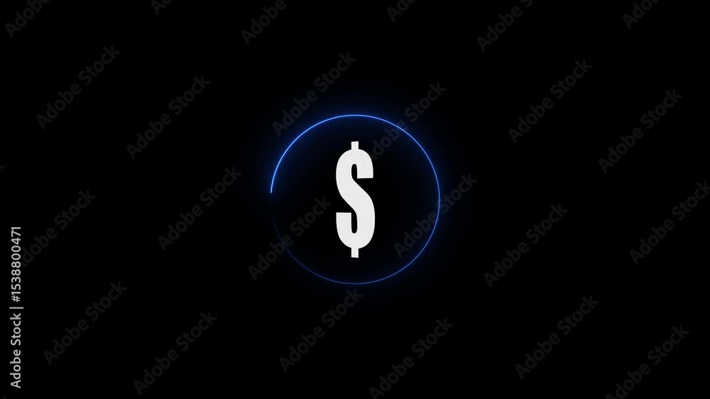 abstract neon glowing dollar coin animation ,icon money wealth sing animated on black background. Abstract neon Dollar icon conceptual business .l neon light dollar icon animation. abstract neon glowing dollar coin animation ,icon money wealth sing animated on black background. Abstract neon Dollar icon conceptual business .l neon light dollar icon animation.
