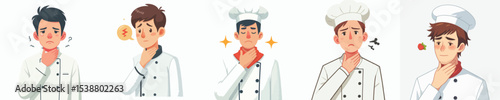 a bunch of sore throat chef vectors