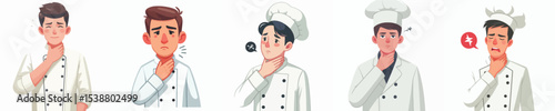 a bunch of sore throat chef vectors