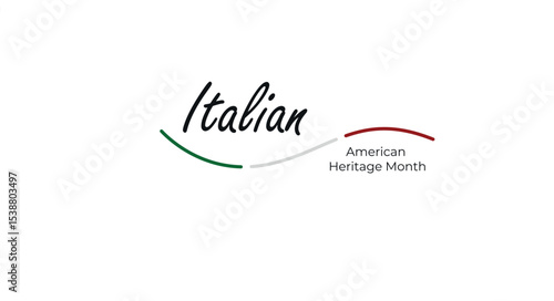 Italian American Heritage Month, Italian flag and pattern in Italian flag colors, realistic vector illustration