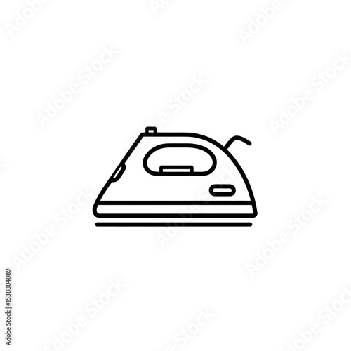Flatiron appliance presses fabric indoors laundry detail ironing