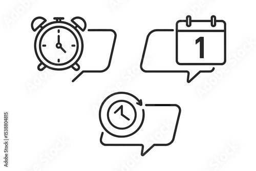 Clock and calendar symbols represent time management in planning and scheduling