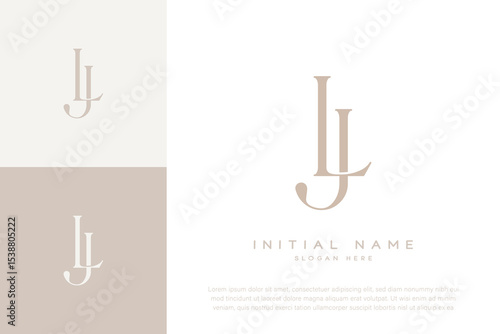 LJ JL initial letter handwriting and luxury logo