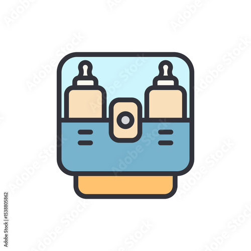 Colorful Baby Bottle Sterilizer Illustration With Transparent Background