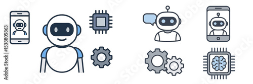 Robot character design showcasing AI concepts in technology and communication