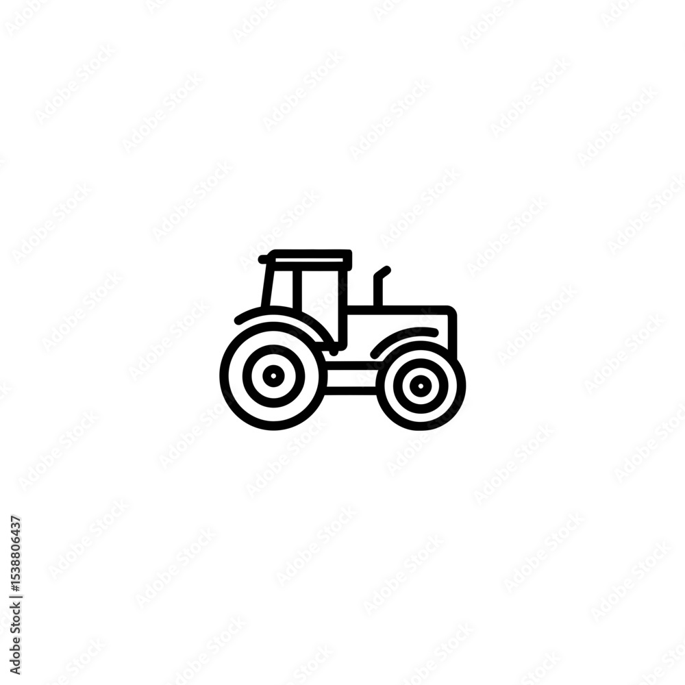 Tractor outline moves agriculture farming field rural cultivation equipment Tractor outline moves agriculture farming field rural cultivation equipment