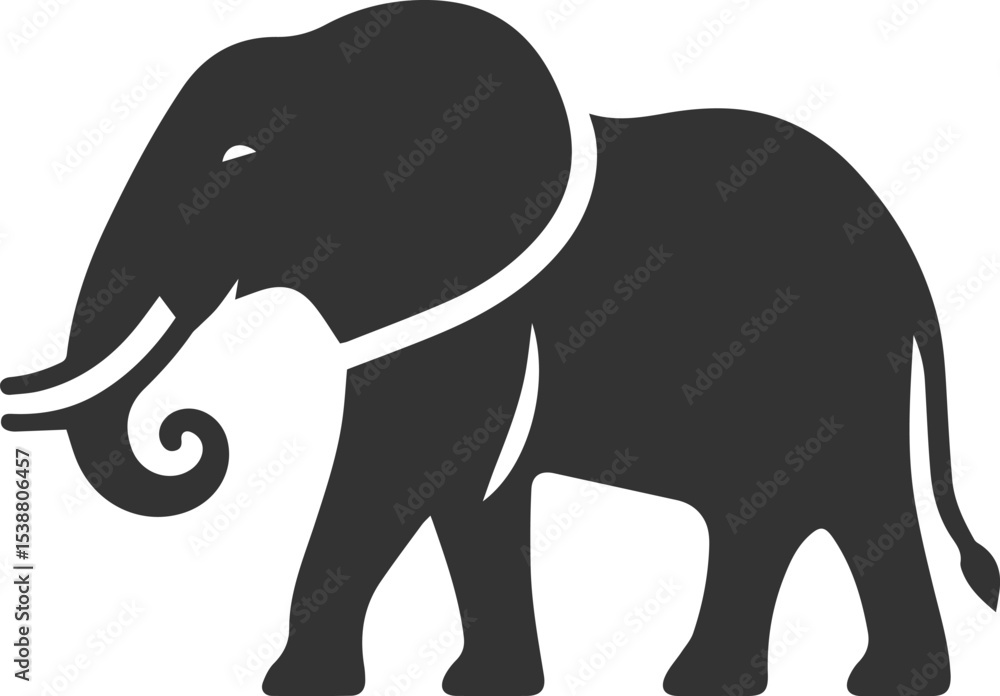 Obraz premium A large animal elephant vector drawing silhouette
