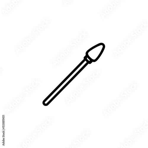 Black stylus floats within clean white background design element