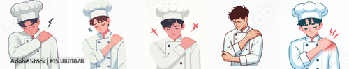 chef vector having shoulder pain