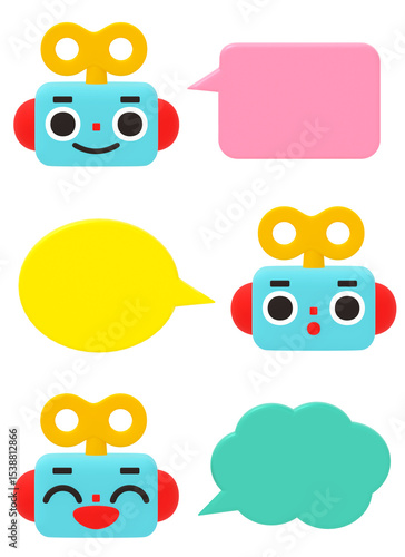 ふきだしと可愛いロボット