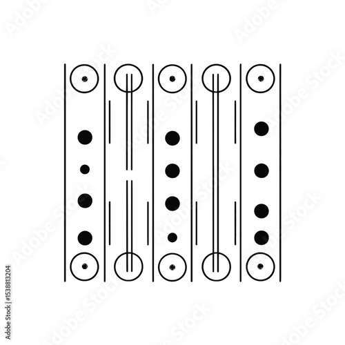 Geometric forms align abstract pattern flat white background design