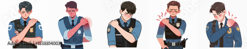 police vector is having shoulder pain