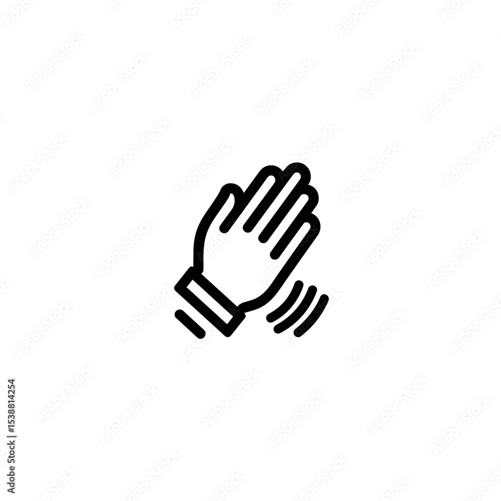 Clapping hand icon applauds gesture isolated white background celebration Clapping hand icon applauds gesture isolated white background celebration
