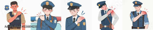 police vector is having shoulder pain