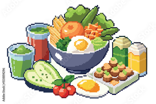 Pixel Art Healthy Food Pack – Nutritious & Fresh Pixel Foods