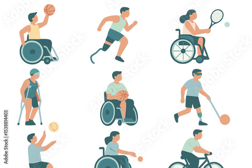 Various athletes engaging in adaptive sports showcasing inclusion and diversity in athletic activities