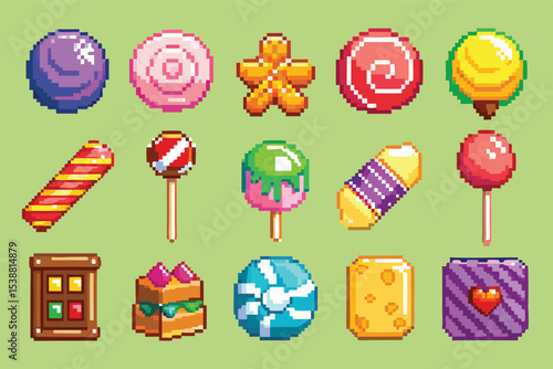 Pixel Art Candy & Sweet Pack – Colorful Treats in Pixel Style