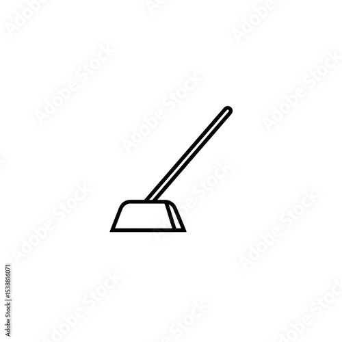 Simple hoe tills soil in minimal white background design