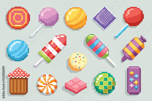 Pixel Art Candy & Sweet Pack – Colorful Treats in Pixel Style