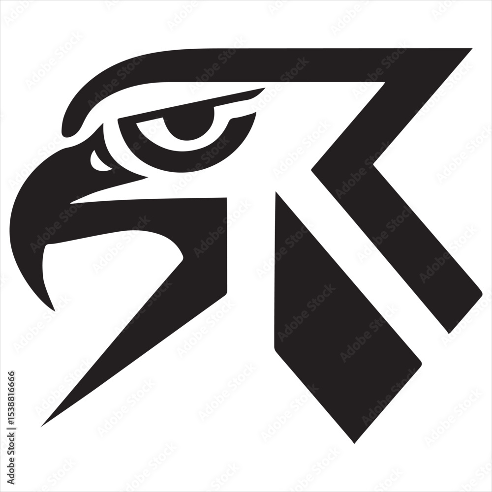 Obraz premium Powerful Silhouette Eagle Logo Design: High-Quality Vector Art for Minimalist Branding, Professional Logos, and Modern Digital Projects 