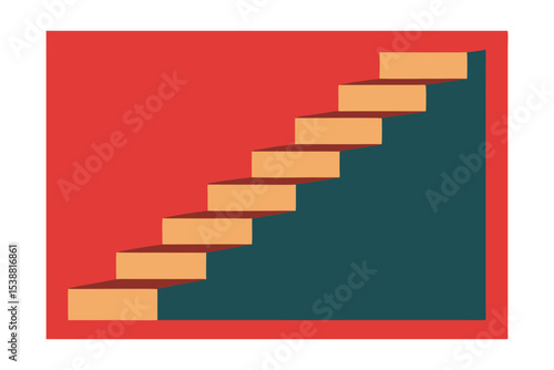 Ascending Steps A Minimalist Illustration of Progress and Growth