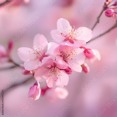 pink flower blossoms soft focus background