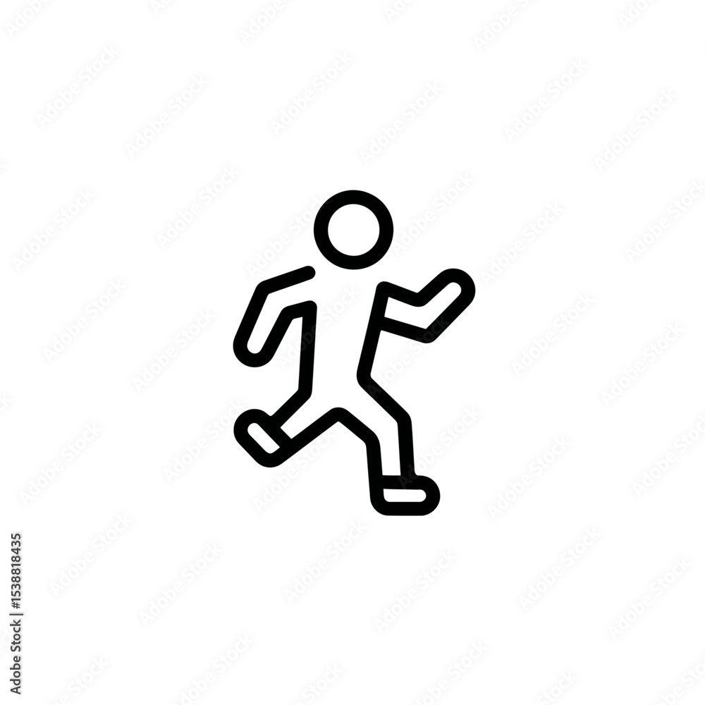 Silhouette person sprints quickly on white background outline Silhouette person sprints quickly on white background outline