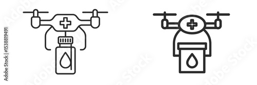 Drones designed for medical supply delivery in healthcare applications around the world during modern technology advancements