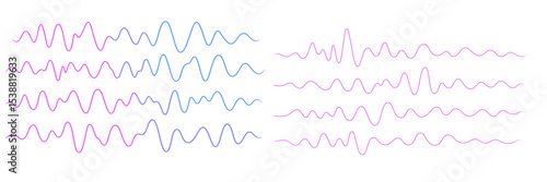 Wavy line patterns in pink and blue showcasing rhythmic designs and visual symmetry in abstract art