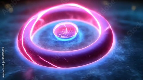 Neon orb with swirling energy