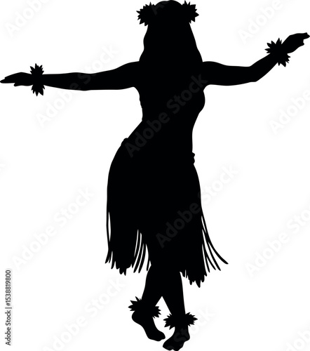 Hawaiian Hula Dancer Silhouette: Tropical Island Culture