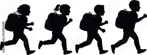 Running School Kids: Backpacks & Energetic Motion