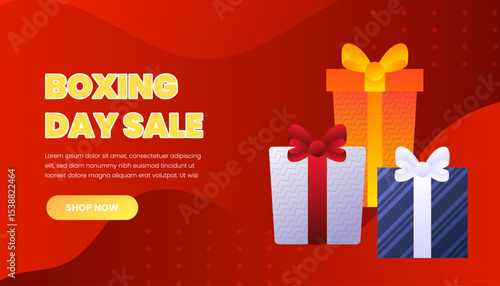 Boxing Day Sale Holiday Gift Promotion Banner Template