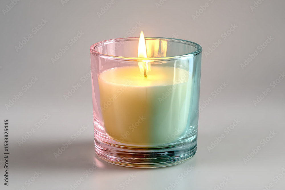 Candles in Elegant Glass Softly Lit on Transparent Background Candles in Elegant Glass Softly Lit on Transparent Background