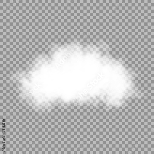 Cloud art or smoky air illustration. White realistic 3D vector isolated cloud on the transparent background.Vector set. Chimney smoke, fog wave or cloud pattern with overlay effect. Cloud, smoke, png.